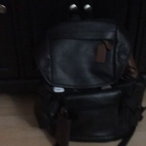 Coach leather  backpack w coach key ring